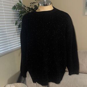 Zara Overaized Black Sweater with Silver Accents